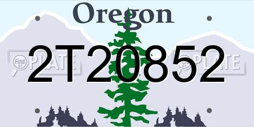 2T20852 Oregon License Plate