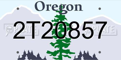 2T20857 Oregon License Plate