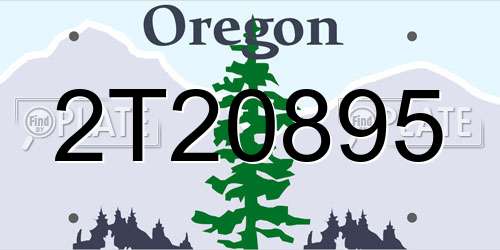 2T20895 Oregon License Plate