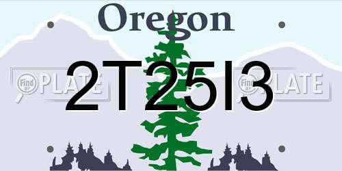 2T25I3 Oregon License Plate
