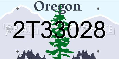 2T33028 Oregon License Plate