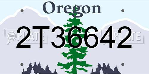 2T36642 Oregon License Plate