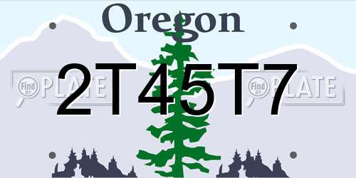 2T45T7 Oregon License Plate