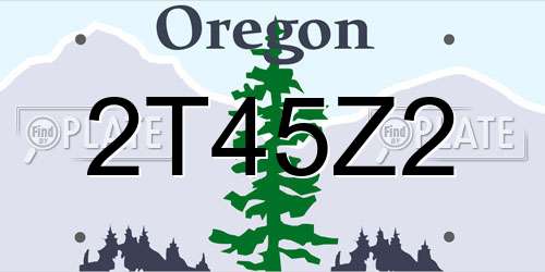 2T45Z2 Oregon License Plate