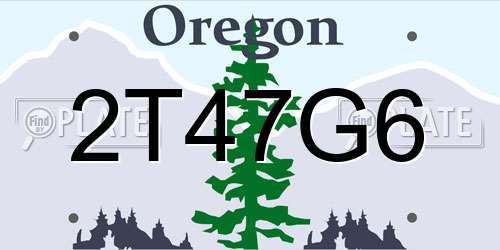 2T47G6 Oregon License Plate