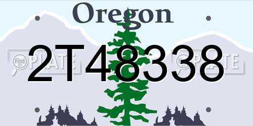 2T48338 Oregon License Plate