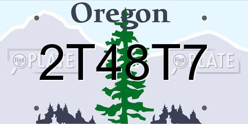 2T48T7 Oregon License Plate