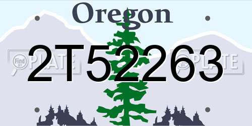 2T52263 Oregon License Plate