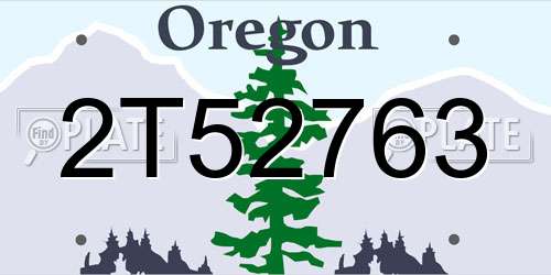 2T52763 Oregon License Plate