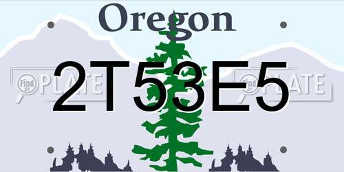 2T53E5 Oregon License Plate
