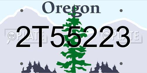 2T55223 Oregon License Plate