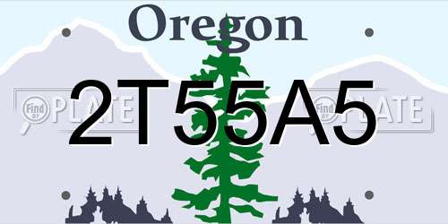 2T55A5 Oregon License Plate