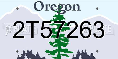 2T57263 Oregon License Plate