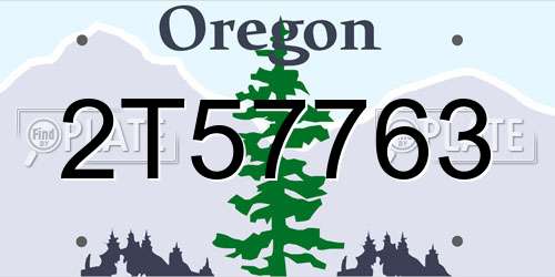 2T57763 Oregon License Plate