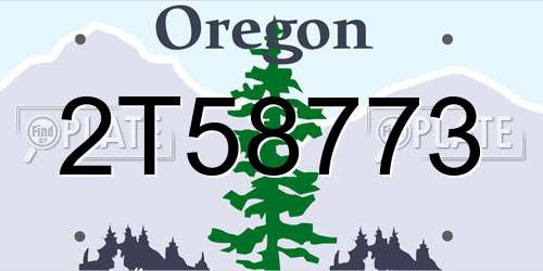 2T58773 Oregon License Plate
