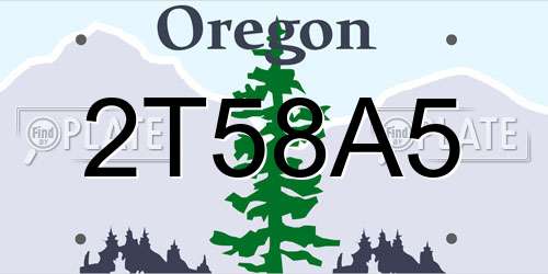 2T58A5 Oregon License Plate