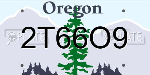 2T66O9 Oregon License Plate
