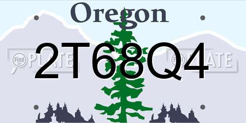 2T68Q4 Oregon License Plate