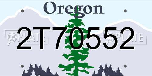 2T70552 Oregon License Plate