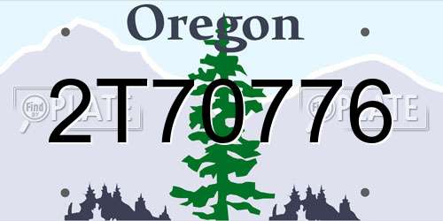 2T70776 Oregon License Plate