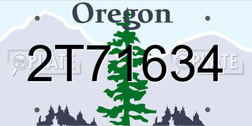 2T71634 Oregon License Plate