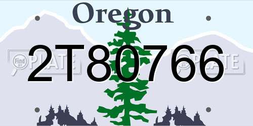 2T80766 Oregon License Plate