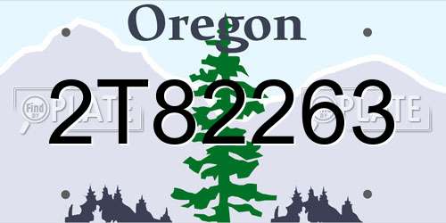 2T82263 Oregon License Plate