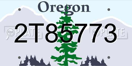 2T85773 Oregon License Plate
