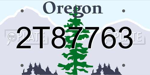 2T87763 Oregon License Plate