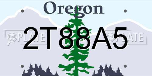 2T88A5 Oregon License Plate