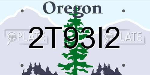 2T93I2 Oregon License Plate