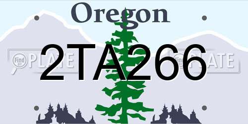 2TA266 Oregon License Plate