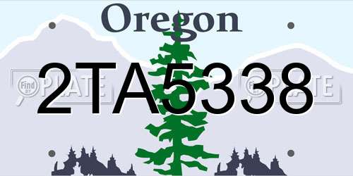 2TA5338 Oregon License Plate