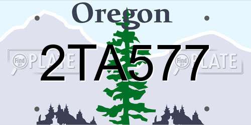 2TA577 Oregon License Plate