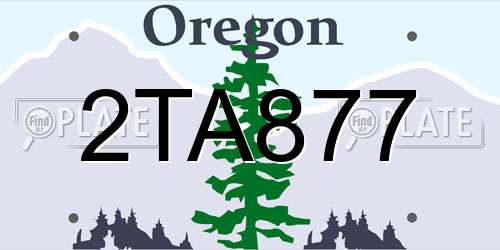2TA877 Oregon License Plate