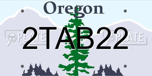 2TAB22 Oregon License Plate