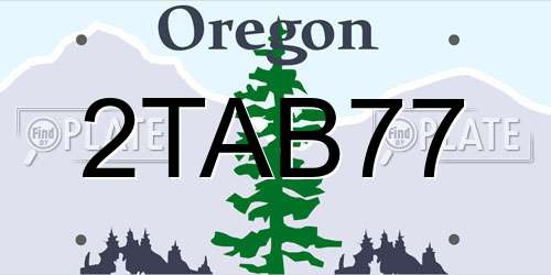 2TAB77 Oregon License Plate