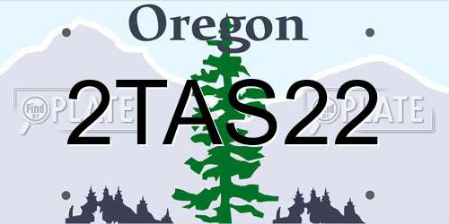 2TAS22 Oregon License Plate