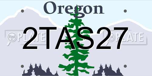 2TAS27 Oregon License Plate