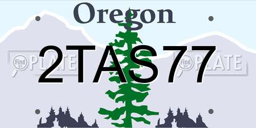2TAS77 Oregon License Plate
