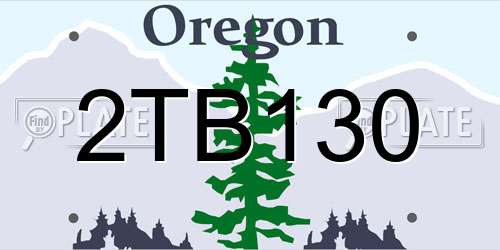 2TB130 Oregon License Plate