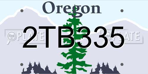 2TB335 Oregon License Plate