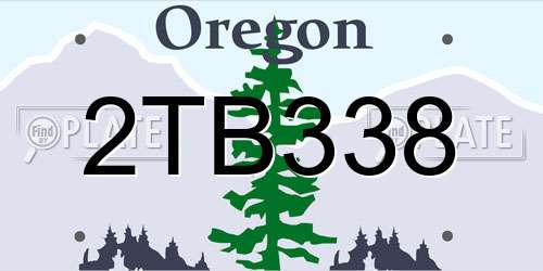 2TB338 Oregon License Plate