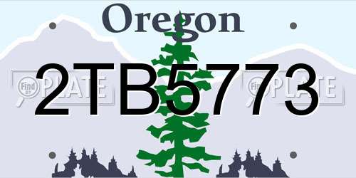 2TB5773 Oregon License Plate