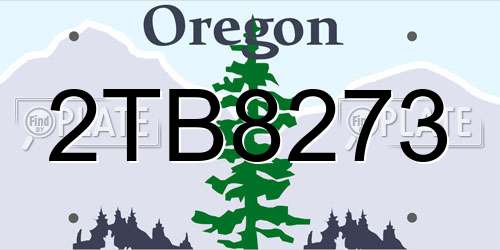 2TB8273 Oregon License Plate