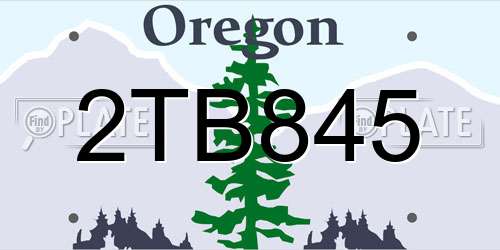 2TB845 Oregon License Plate