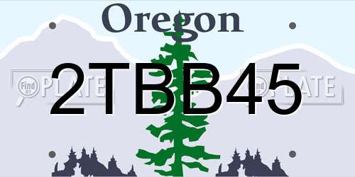 2TBB45 Oregon License Plate