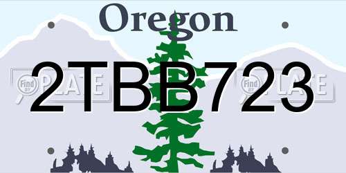 2TBB723 Oregon License Plate