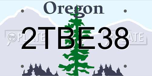2TBE38 Oregon License Plate