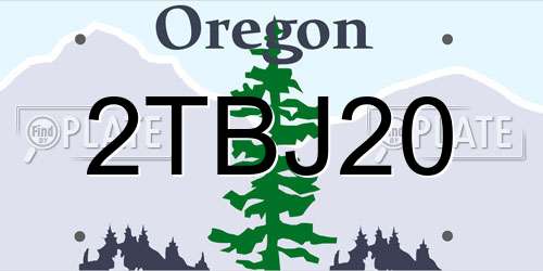 2TBJ20 Oregon License Plate